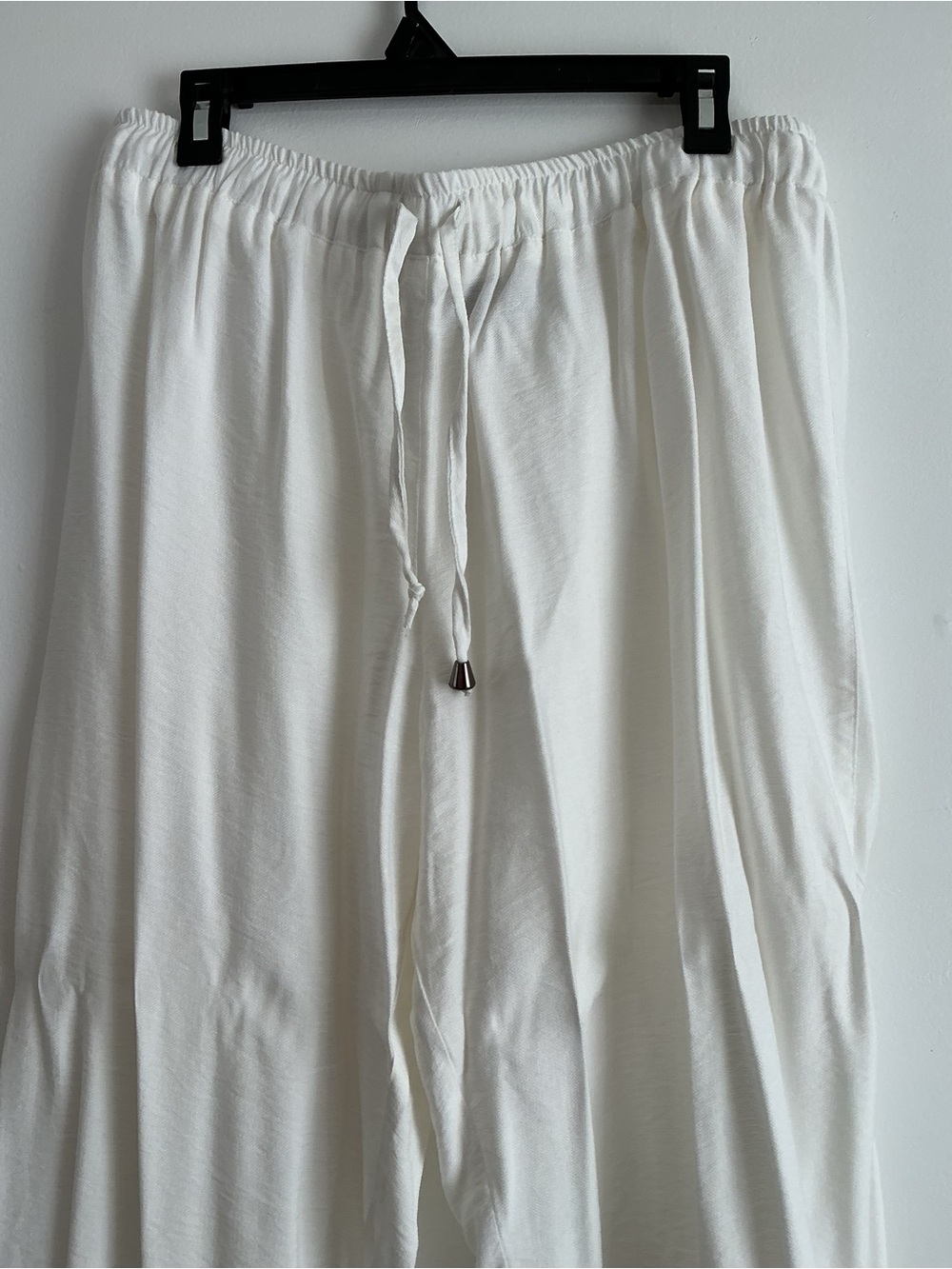 Women's Wide-Leg Drawstring Pants - White - Picture 3 of 7